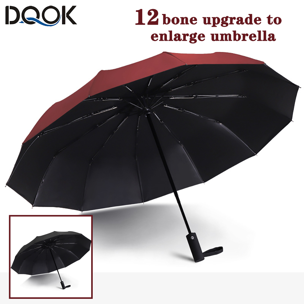 Parasol Umbrella Large - Windproof ร่มพับอัตโนมัติหญิงชาย Twelv กระดูกรถหรูหราขนาดใหญ่ธุรกิจร่มชายฝนผู้หญิงของขวัญ Parasol