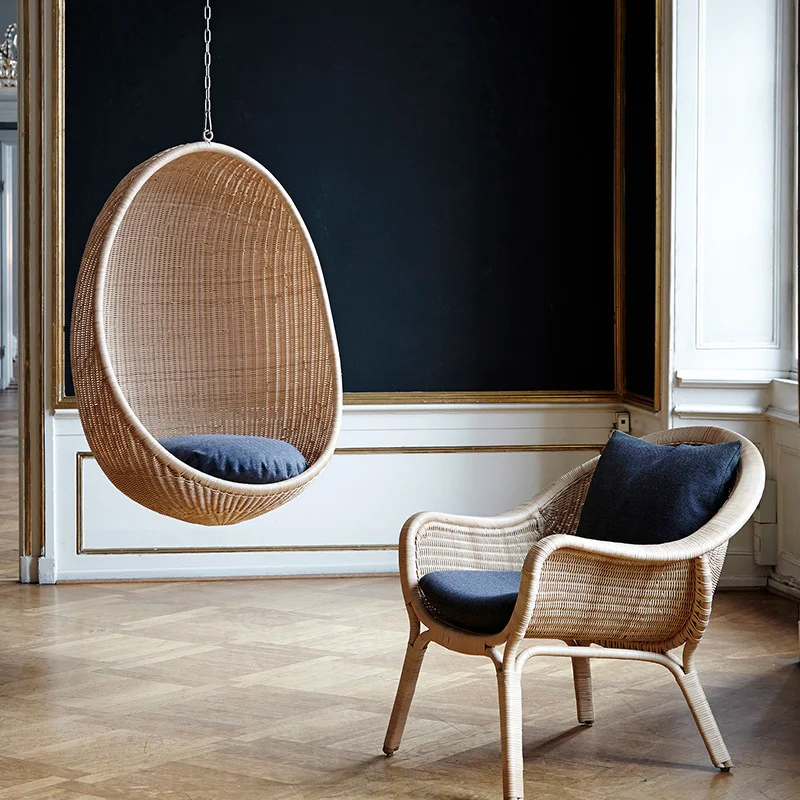 Garden Swing Chair - เก้าอี้แขวนสำหรับพักผ่อนกลางแจ้ง ระเบียงสวน ลานบ้าน เก้าอี้แขวนรูปทรงไข่สำหรับใช้ในร่ม
