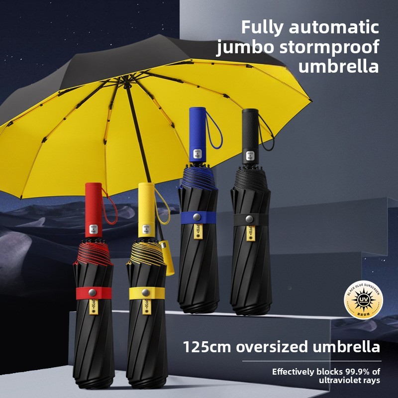 Parasol Umbrella Large - ร่มพับสามตอน 125 ซม. แบบสองชั้น โครงคู่ ขนาดใหญ่พิเศษ
