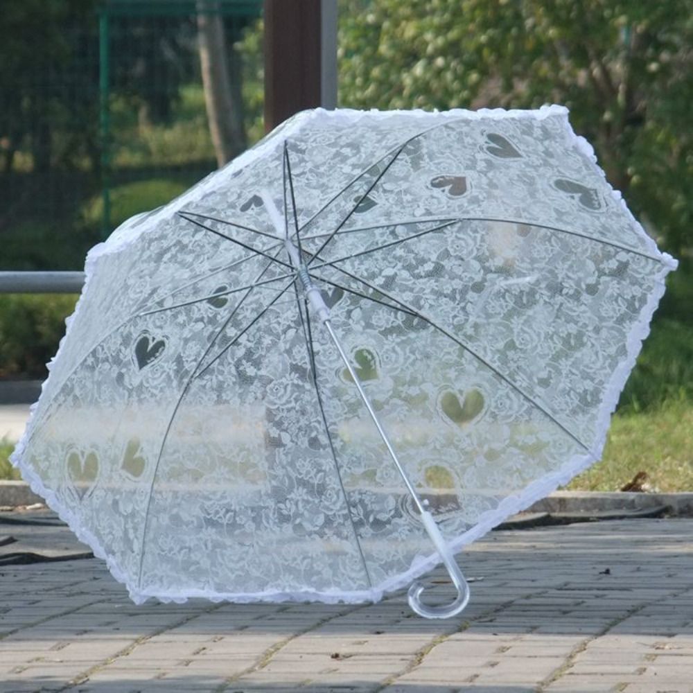 Parasol Umbrella Large - ร่มพับลายลูกไม้สไตล์วินเทจ ขนาดใหญ่ โปร่งแสง ร่มเจ้าสาวลายปัก ร่มกันแดดสำหรับเด็ก ใช้เป็นพร็อพถ่ายรูป