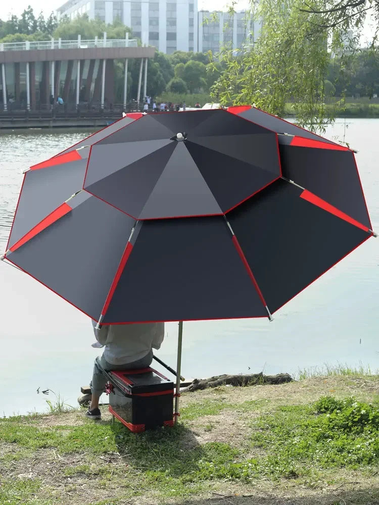Parasol Umbrella Large - ร่มกันแดดพับได้สองชั้นขนาดใหญ่ 1 ชิ้น ป้องกันลม 1.8-2.6 ม.