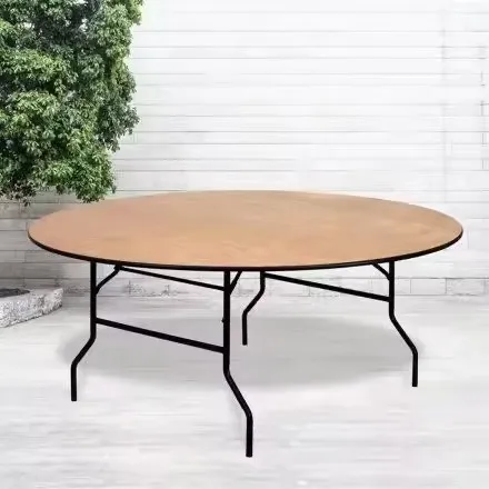 Outdoor Furniture Legs - โต๊ะจัดเลี้ยงงานแต่งงานแบบพับได้สำหรับร้านอาหาร โรงแรม ทำจากไม้ ท็อปไม้ ขาโลหะ สำหรับใช้งานกลางแจ้งเชิงพาณิชย์