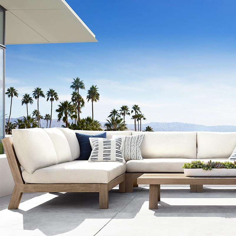 Outdoor Furniture Teak Wood - ชุดเฟอร์นิเจอร์สวนหรูหรา กันน้ำ ทันสมัย ทำจากไม้สัก สำหรับระเบียง โซฟาแบบแยกส่วน