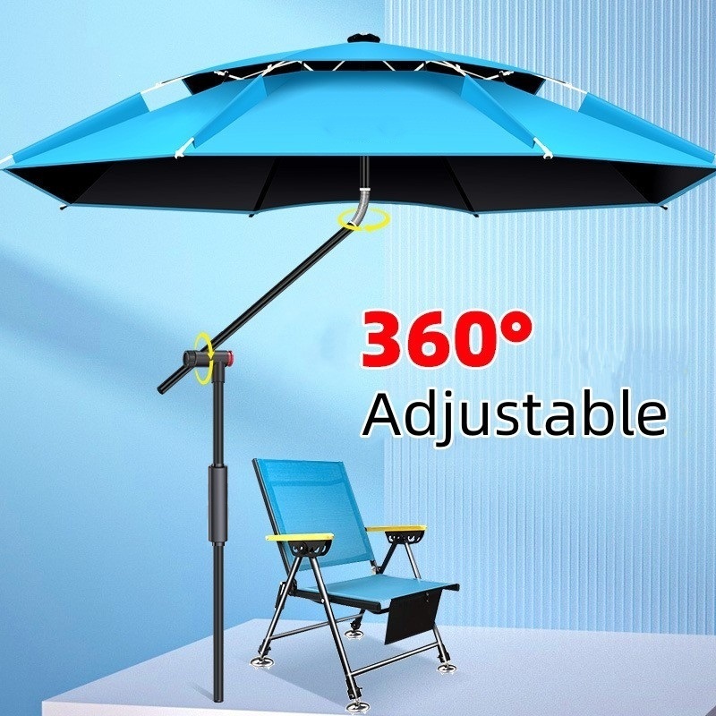Parasol Umbrella Large - ร่มตกปลาสีฟ้า2.0-2.6ม. ร่มกันแดดกลางแจ้งร่มกันแดดร่มกันแดดชายหาดร่มกันแดดขนาดใหญ่กันน้ำป้องกันรังสียูวี