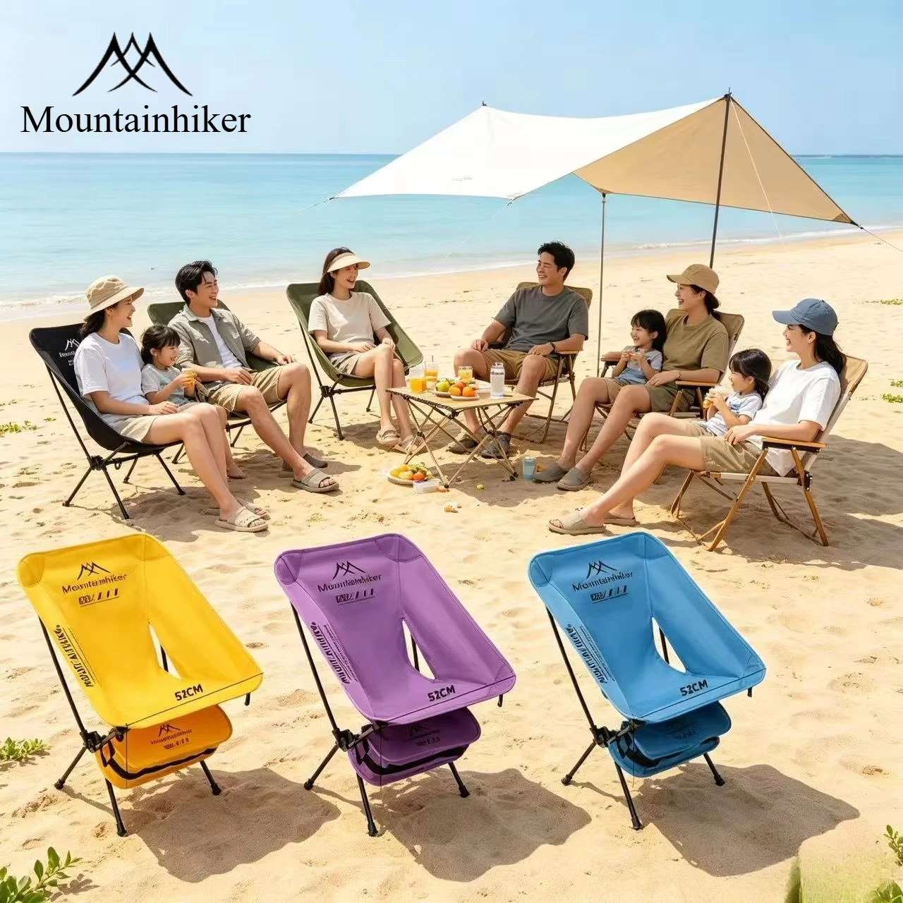 Outdoor Furniture Green - เก้าอี้พับน้ำหนักเบาพิเศษ ทำจากอลูมิเนียมอัลลอยด์ สำหรับใช้งานกลางแจ้ง แคมป์ปิ้ง เดินป่า ตกปลา