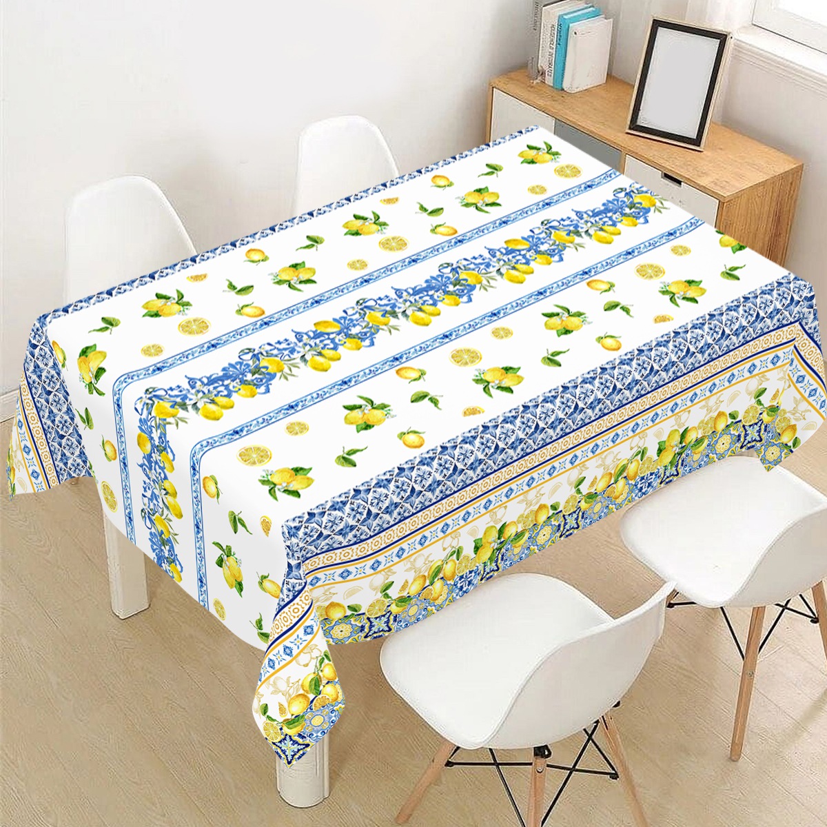 Outdoor Furniture Yellow - ผ้าปูโต๊ะลายสีเหลืองมะนาว รูปทรงสี่เหลี่ยมผืนผ้า แบบใช้แล้วทิ้ง สำหรับตกแต่งโต๊ะปาร์ตี้ ตกแต่งโต๊ะครัวสไตล์ฟาร์มเฮาส์ ผ้าปูโต๊ะสำหรับงานแต่งงาน