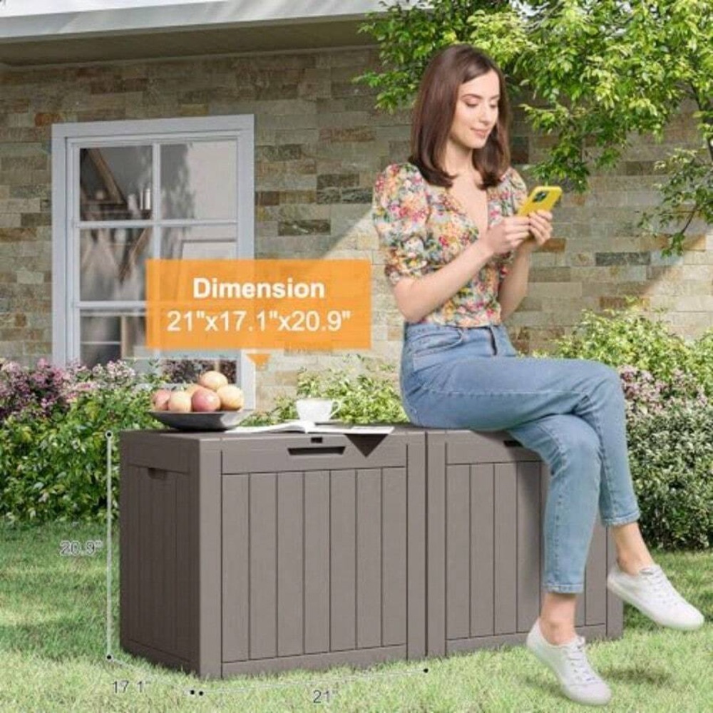 กล่องเก็บของกลางแจ้งขนาด 35 แก - Outdoor Furniture Resin บทวิจารณ์และราคา