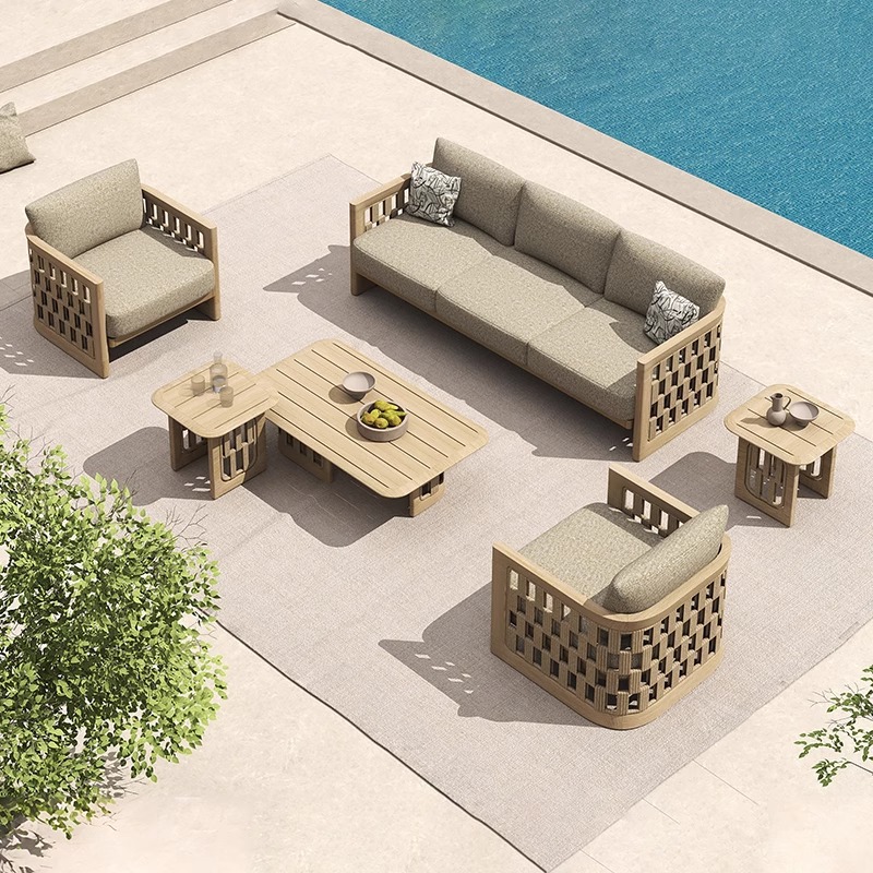 # ชุดโซฟาไม้สักแท้สไตล์นอร์ดิก - Outdoor Furniture Teak Wood บทวิจารณ์และราคา