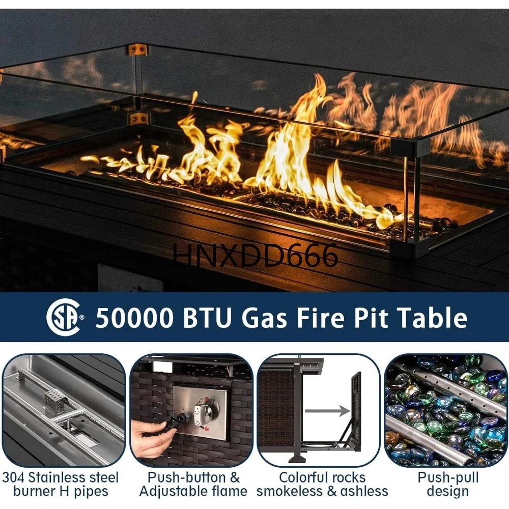 ชุดเฟอร์นิเจอร์ลานบ้านพร้อมโต๊ - Outdoor Furniture Fire Pit Set บทวิจารณ์และราคา