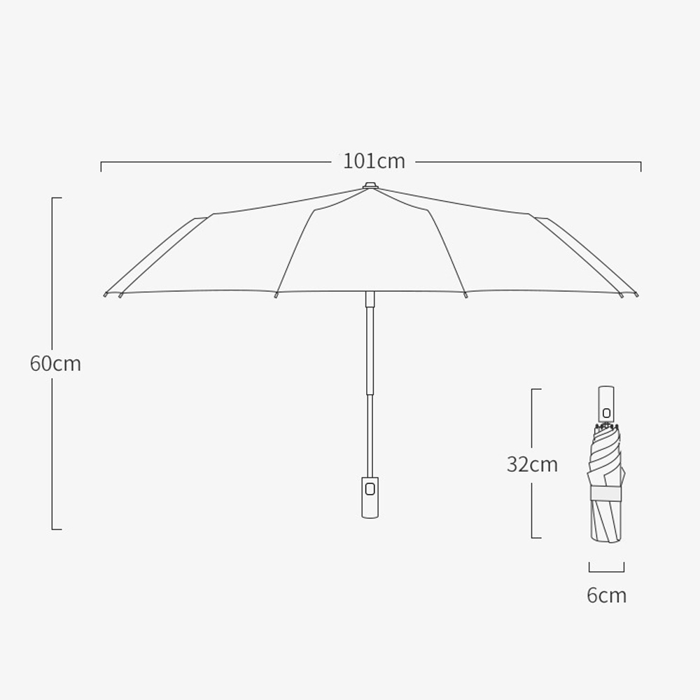 Windproof ร่มพับอัตโนมัติหญิงช - Parasol Umbrella Large บทวิจารณ์และราคา
