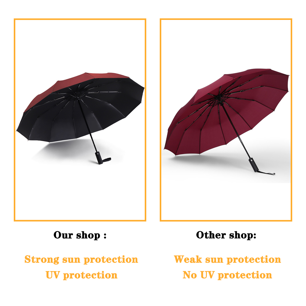 Windproof ร่มพับอัตโนมัติหญิงช - Parasol Umbrella Large บทวิจารณ์และราคา