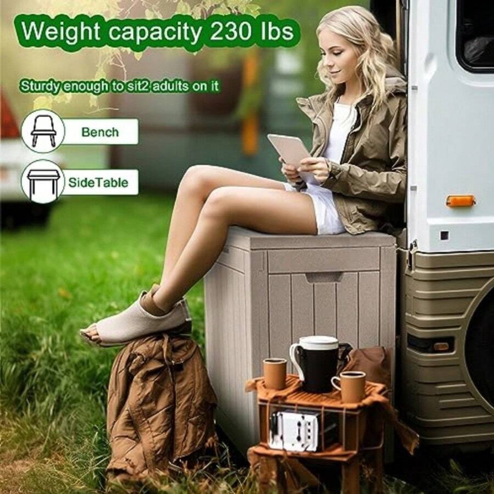กล่องเก็บของกลางแจ้งแบบล็อคได้ - Outdoor Furniture Resin บทวิจารณ์และราคา