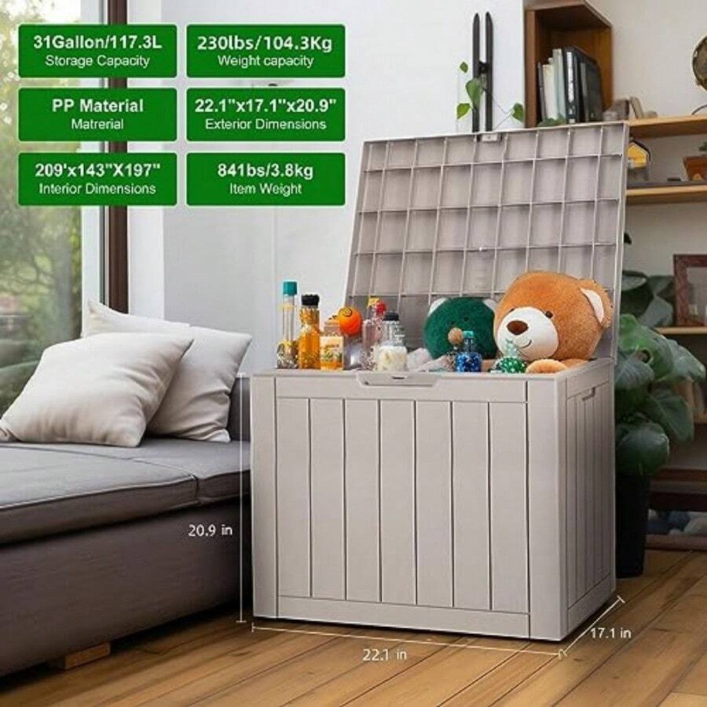 กล่องเก็บของกลางแจ้งแบบล็อคได้ - Outdoor Furniture Resin บทวิจารณ์และราคา