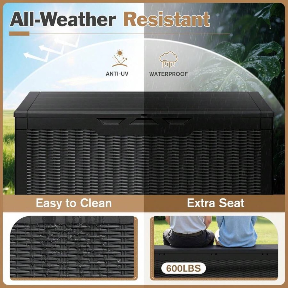 กล่องเก็บของกลางแจ้งขนาดใหญ่แบ - Outdoor Furniture Resin บทวิจารณ์และราคา
