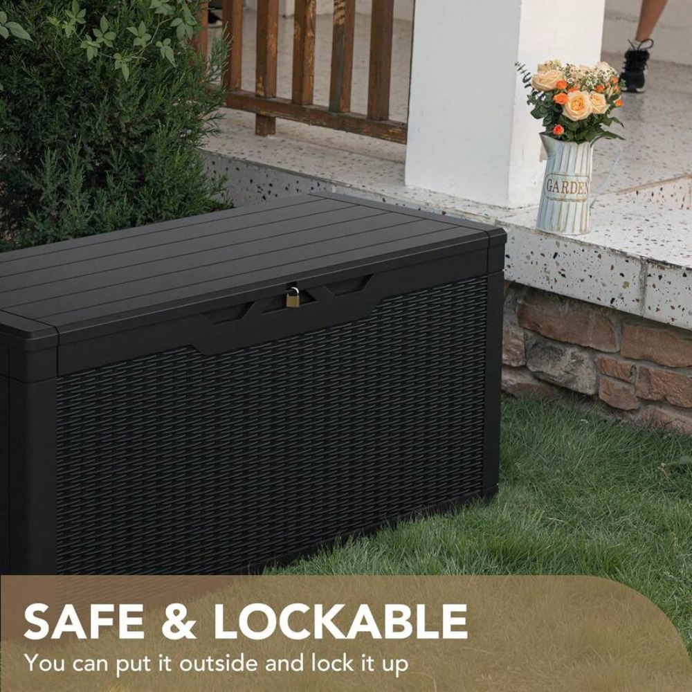 กล่องเก็บของกลางแจ้งขนาดใหญ่แบ - Outdoor Furniture Resin บทวิจารณ์และราคา