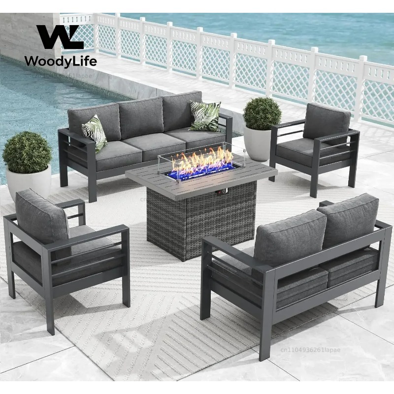 ชุดเฟอร์นิเจอร์ลานบ้านอลูมิเนี - Outdoor Furniture Fire Pit Set บทวิจารณ์และราคา