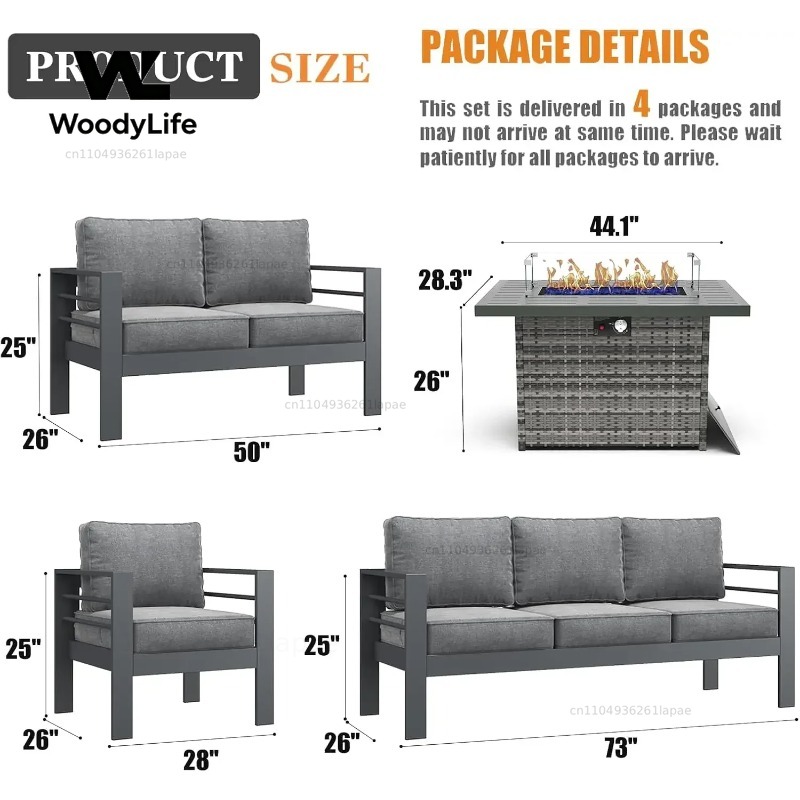 ชุดเฟอร์นิเจอร์ลานบ้านอลูมิเนี - Outdoor Furniture Fire Pit Set บทวิจารณ์และราคา