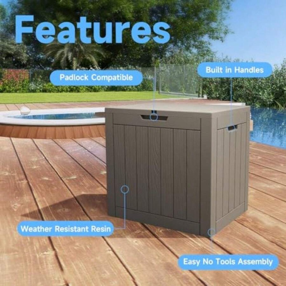กล่องเก็บของกลางแจ้งขนาด 45 แก - Outdoor Furniture Resin บทวิจารณ์และราคา