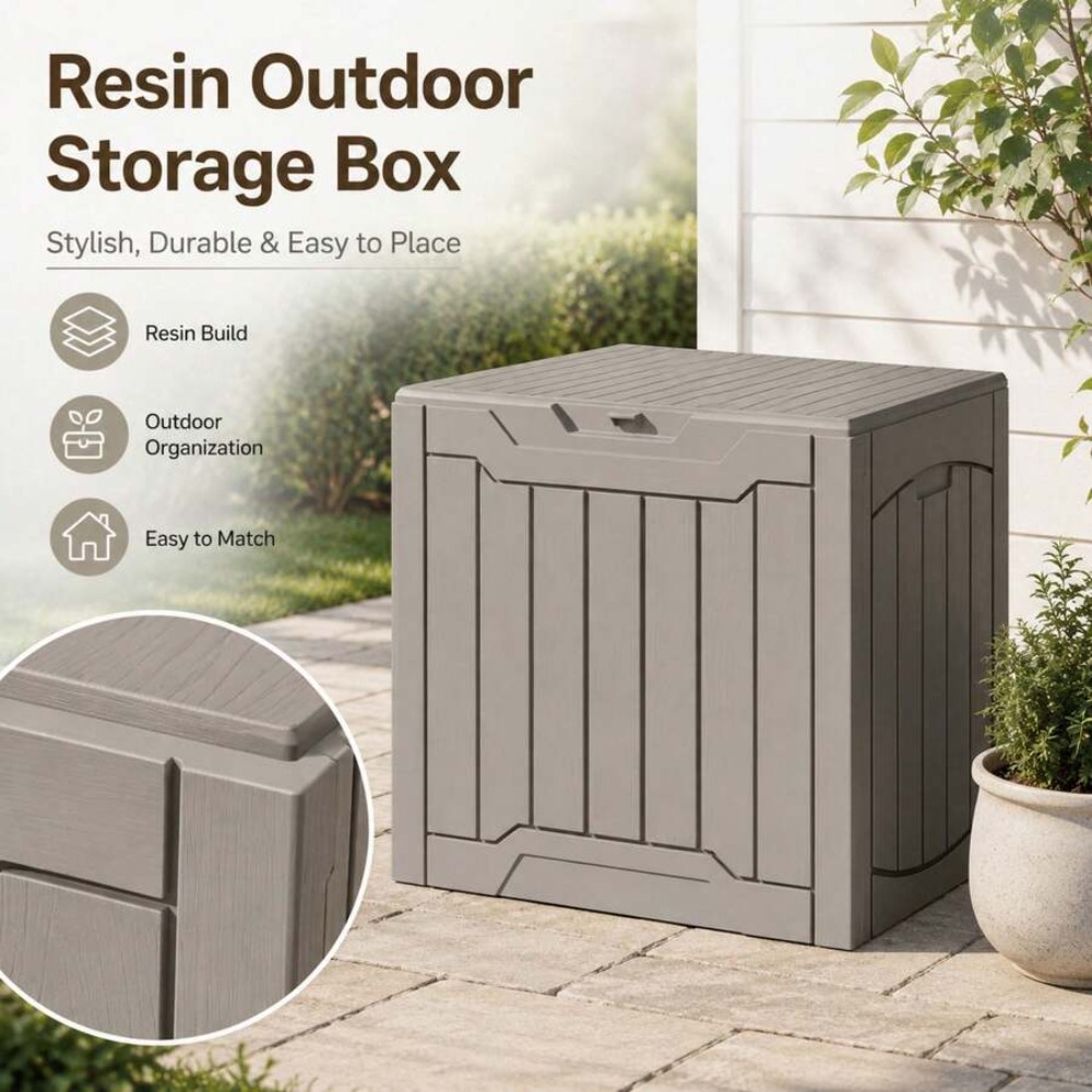 กล่องเก็บของกลางแจ้งกันน้ำขนาด - Outdoor Furniture Resin บทวิจารณ์และราคา