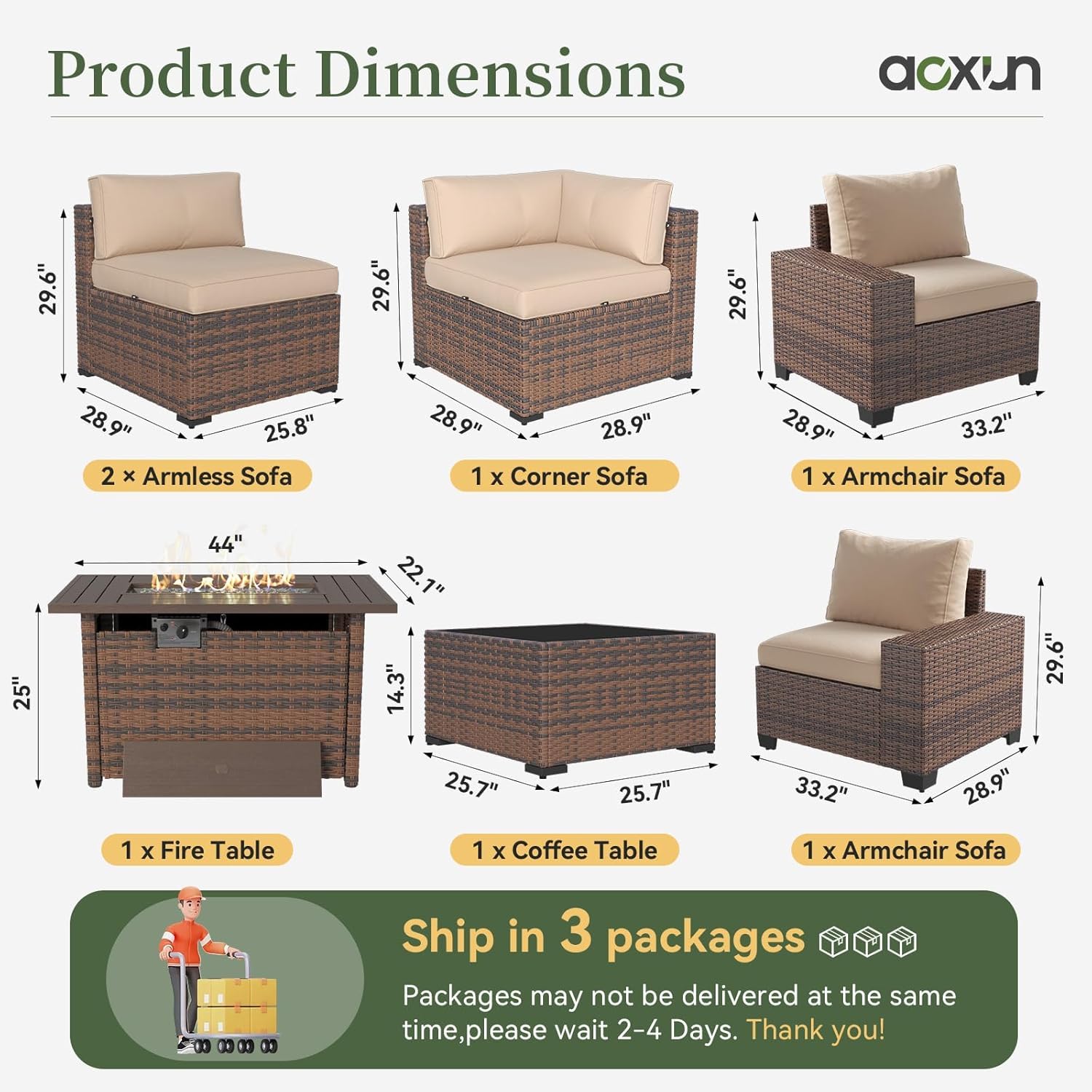 ชุดเฟอร์นิเจอร์ลานบ้าน 7 ชิ้น  - Outdoor Furniture Fire Pit Set บทวิจารณ์และราคา