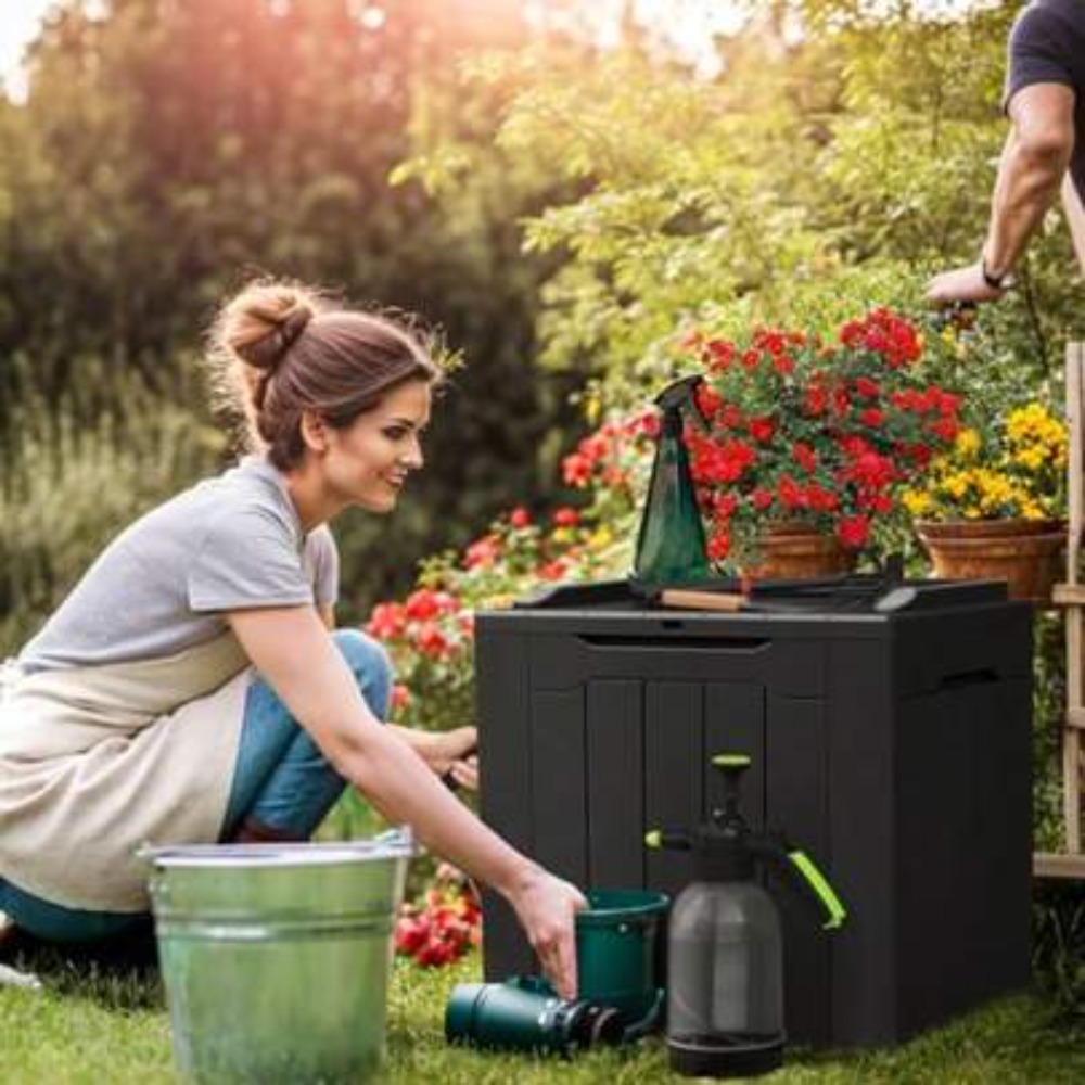 กล่องเก็บของกลางแจ้งกันน้ำ กล่ - Outdoor Furniture Resin บทวิจารณ์และราคา