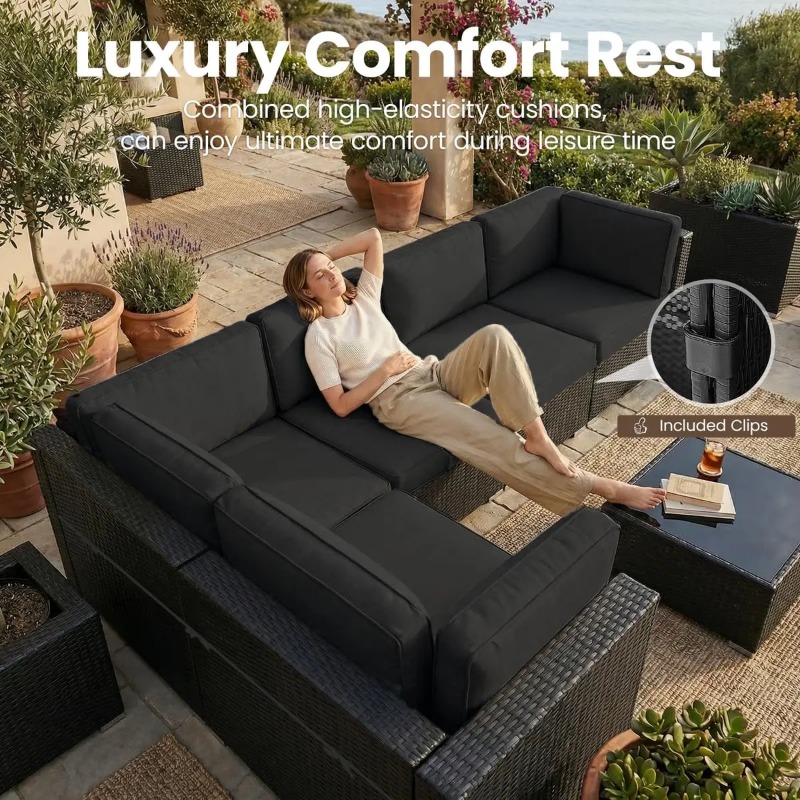 ชุดโซฟาหวายสำหรับลานกลางแจ้ง 8 - Outdoor Furniture Fire Pit Set บทวิจารณ์และราคา