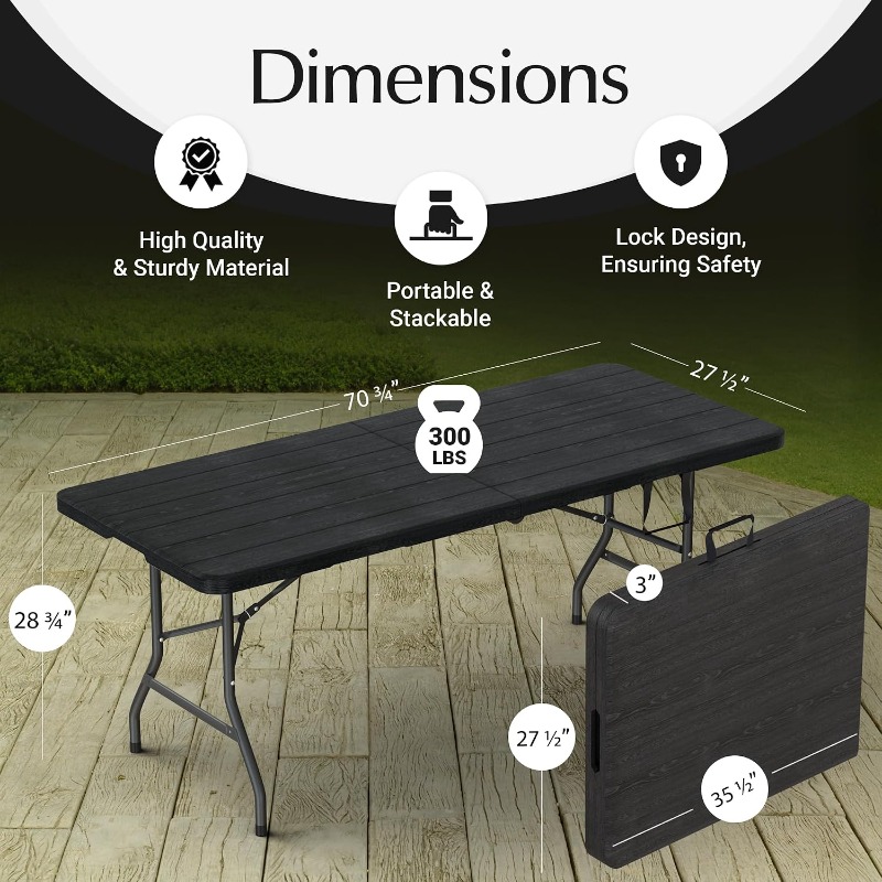 ชุดโต๊ะพับได้ขนาด 6 ฟุต พร้อมท - Outdoor Furniture Legs บทวิจารณ์และราคา