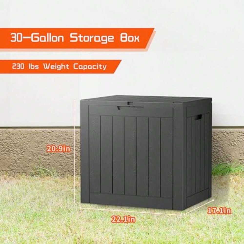 กล่องเก็บของกลางแจ้งขนาด 30 แก - Outdoor Furniture Resin บทวิจารณ์และราคา