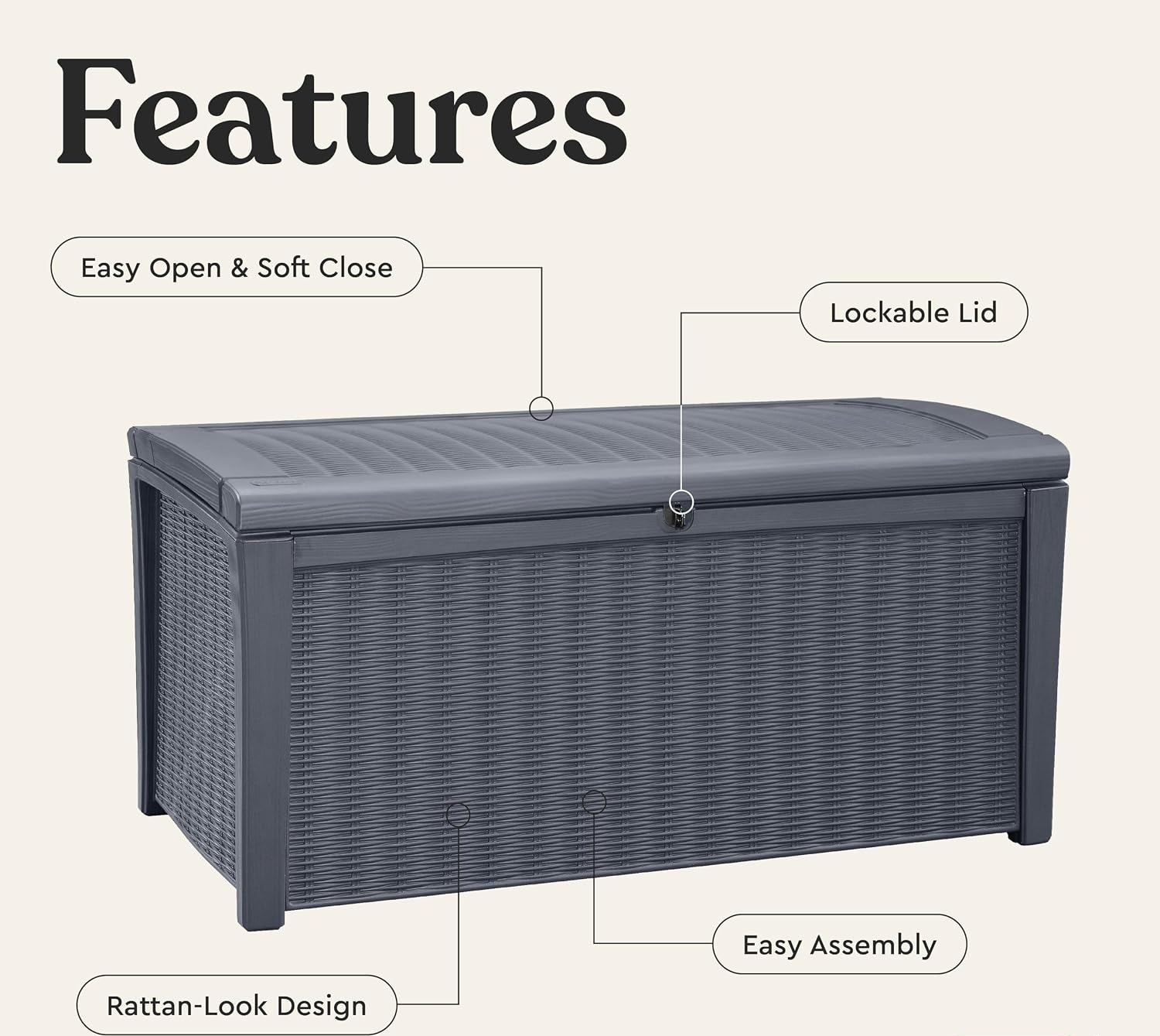 กล่องเก็บของกลางแจ้งขนาด 110 แ - Outdoor Furniture Resin บทวิจารณ์และราคา