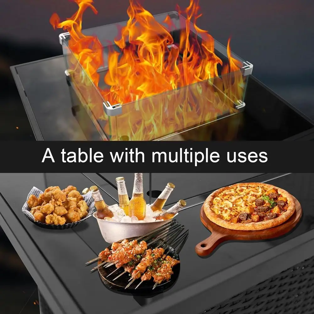 ชุดเฟอร์นิเจอร์หวายสำหรับลานกล - Outdoor Furniture Fire Pit Set บทวิจารณ์และราคา