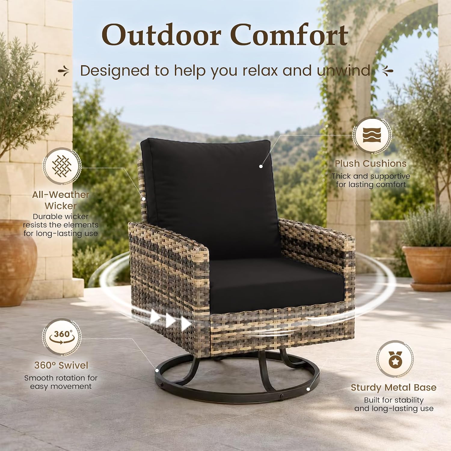 ชุดเฟอร์นิเจอร์ลานบ้าน 7 ชิ้น  - Outdoor Furniture Yellow บทวิจารณ์และราคา