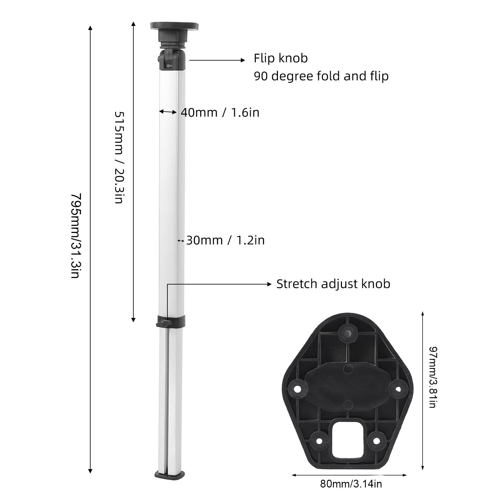 ขาโต๊ะพับแบบยืดหดได้ RV ทำจากอ - Outdoor Furniture Legs บทวิจารณ์และราคา