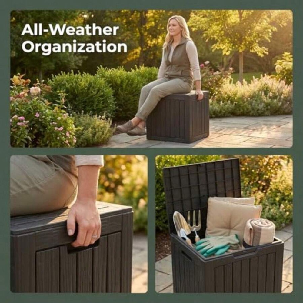กล่องเก็บของกลางแจ้งกันน้ำพร้อ - Outdoor Furniture Resin บทวิจารณ์และราคา