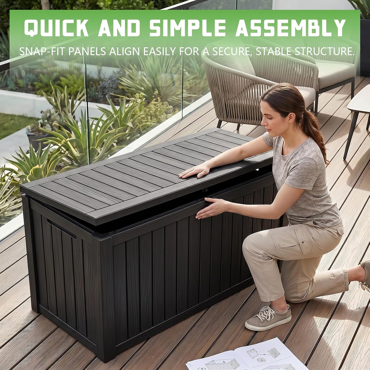 กล่องเก็บของกลางแจ้งขนาด 200 แ - Outdoor Furniture Resin บทวิจารณ์และราคา