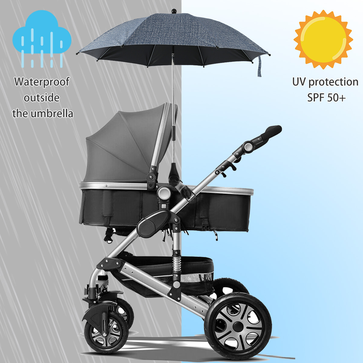 Universal Baby Car Pram ร่มรถเ - Parasol Umbrella Large บทวิจารณ์และราคา