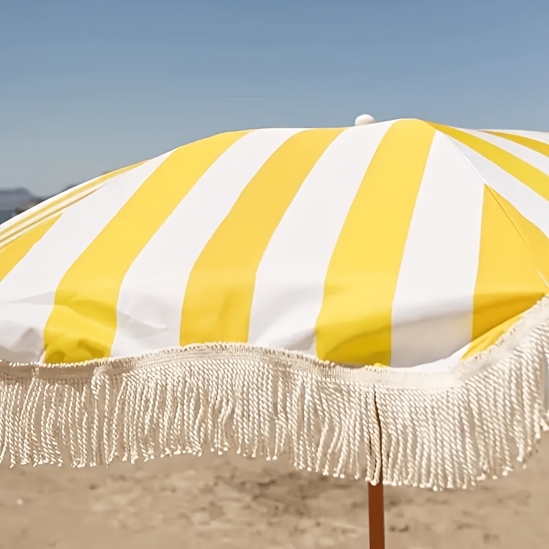 ร่มชายหาดตกแต่งพร้อมพู่ 1 ชิ้น - Outdoor Furniture Yellow บทวิจารณ์และราคา