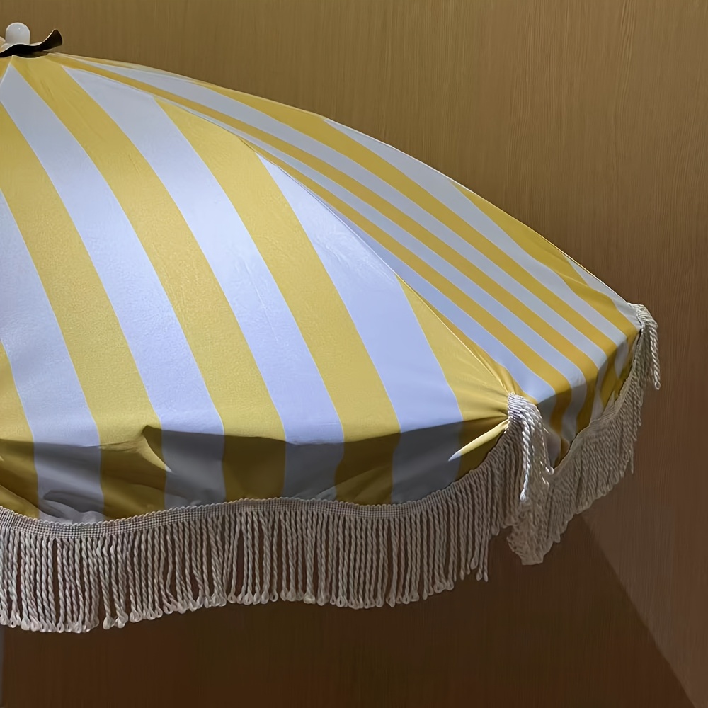 ร่มชายหาดตกแต่งพร้อมพู่ 1 ชิ้น - Outdoor Furniture Yellow บทวิจารณ์และราคา