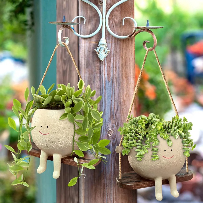 กระถางต้นไม้รูปหน้าคนน่ารัก วั - Garden Swing Chair บทวิจารณ์และราคา
