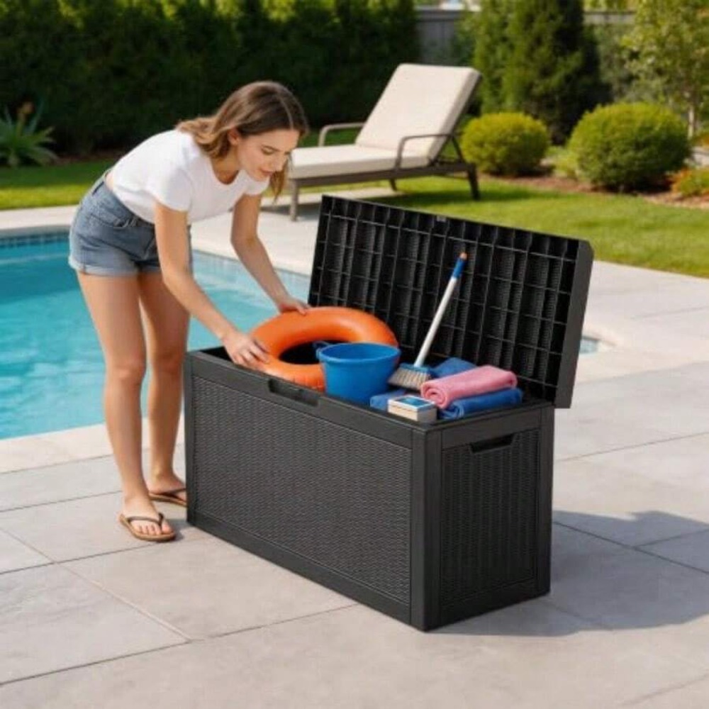 กล่องเก็บของกลางแจ้ง กล่องเก็บ - Outdoor Furniture Resin บทวิจารณ์และราคา