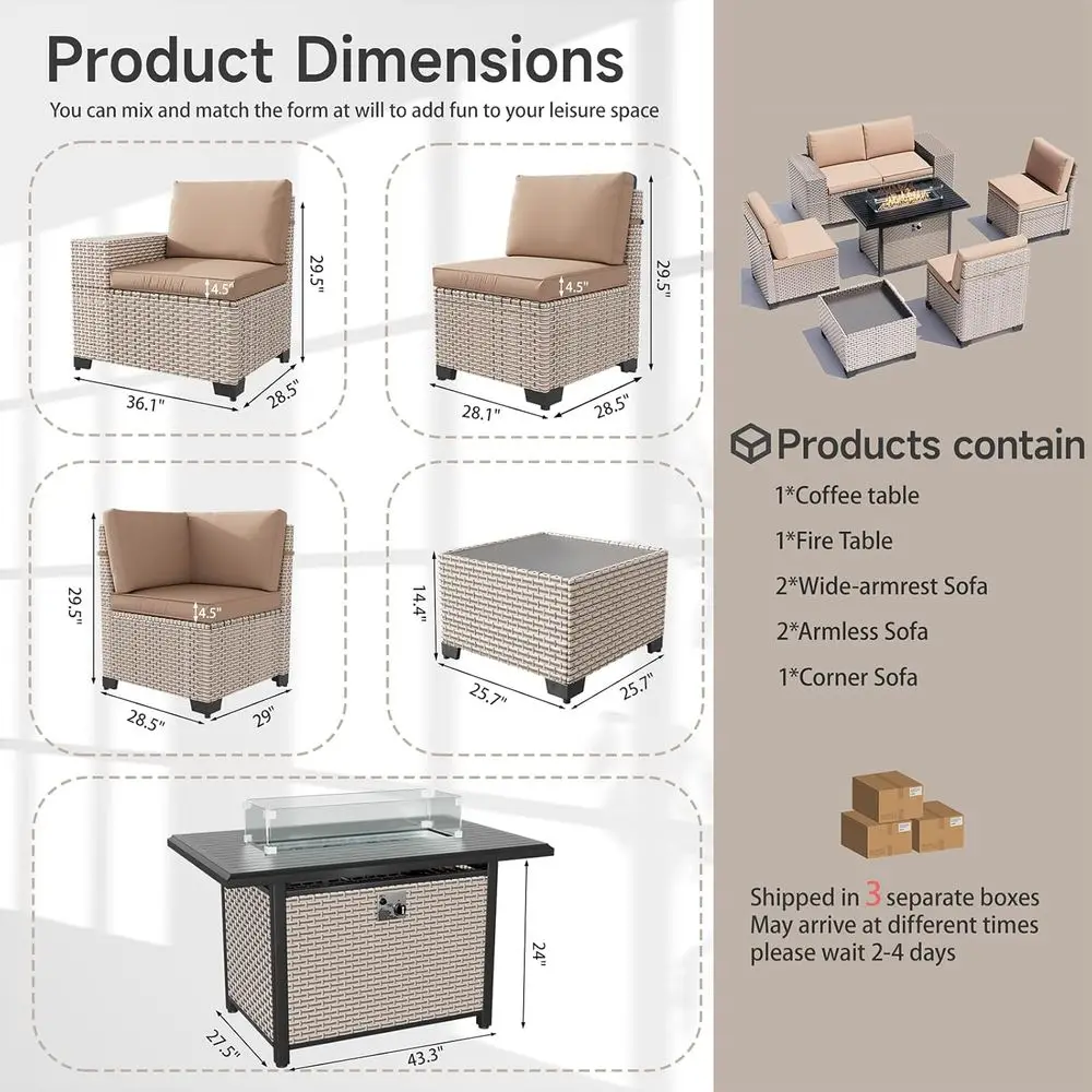 ชุดเฟอร์นิเจอร์กลางแจ้ง 7 ชิ้น - Outdoor Furniture Fire Pit Set บทวิจารณ์และราคา