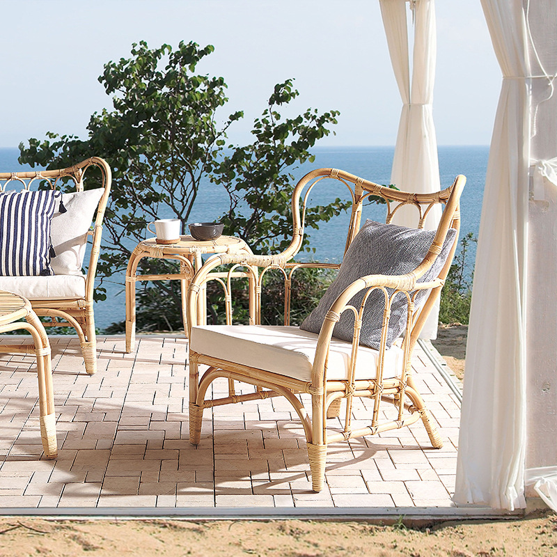 โซฟาหวายธรรมชาติสำหรับกลางแจ้ง - Outdoor Furniture Indonesia บทวิจารณ์และราคา