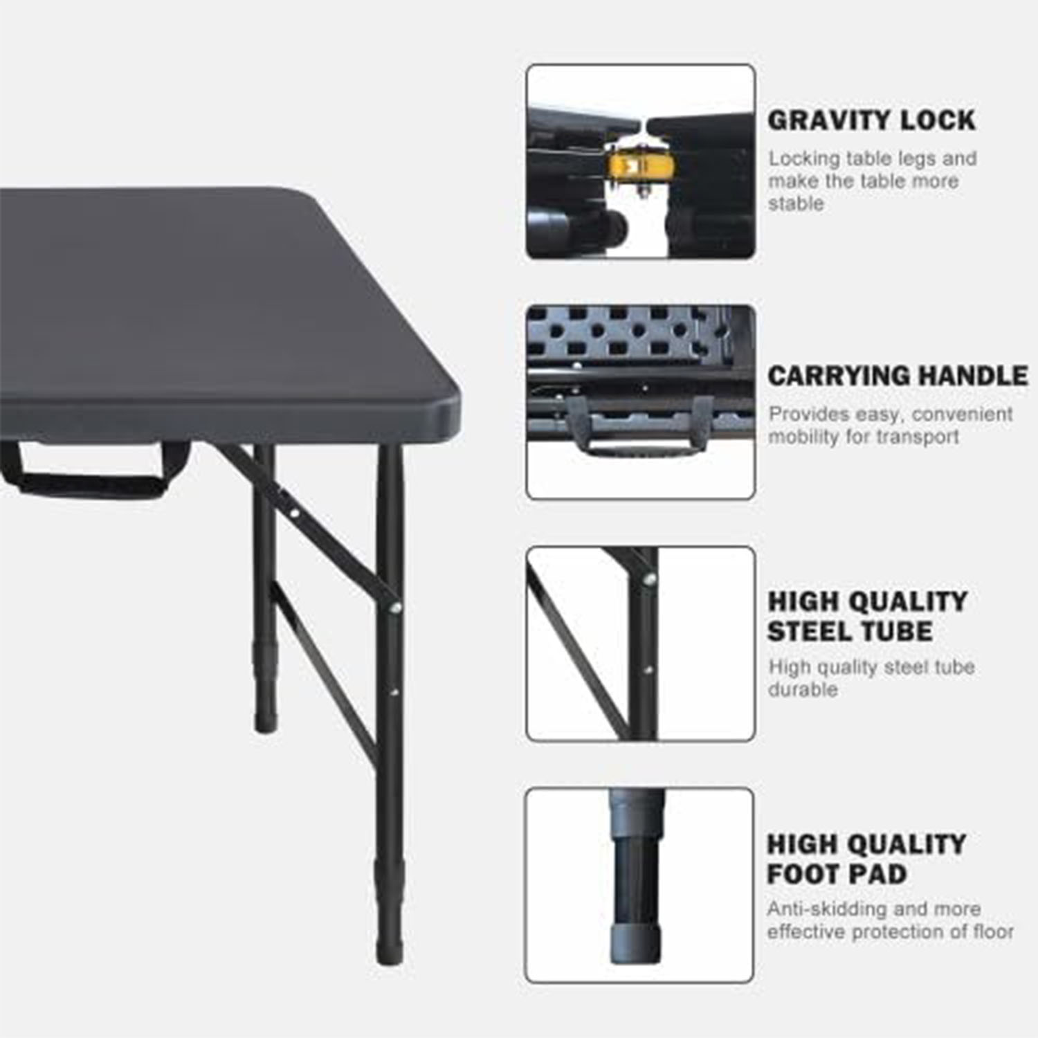 โต๊ะพับ ปรับความสูงได้ 4 ฟุต โ - Outdoor Furniture Legs บทวิจารณ์และราคา