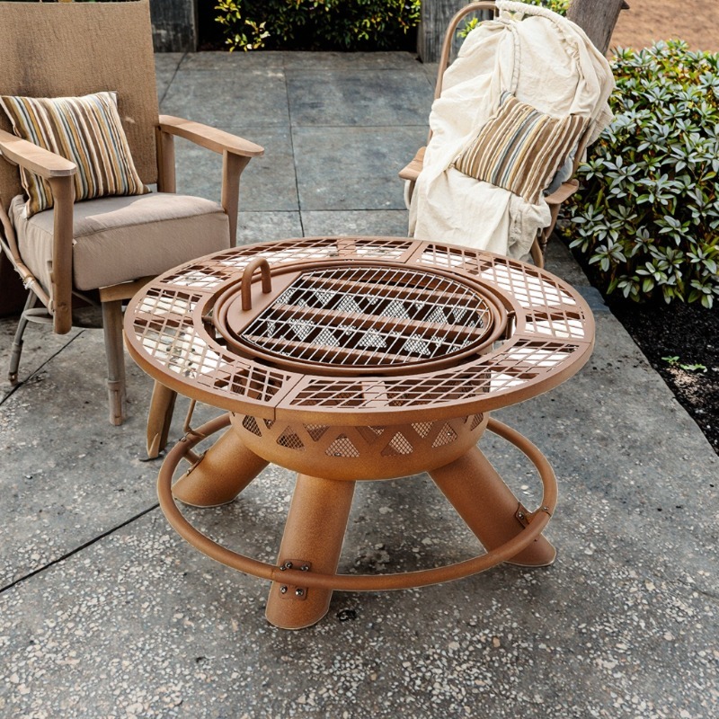 ชุดเตาบาร์บีคิวและเตาไฟอเนกประ - Outdoor Furniture Fire Pit Set บทวิจารณ์และราคา