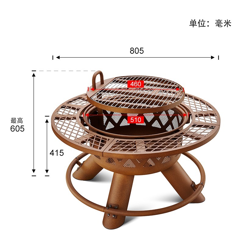 ชุดเตาบาร์บีคิวและเตาไฟอเนกประ - Outdoor Furniture Fire Pit Set บทวิจารณ์และราคา