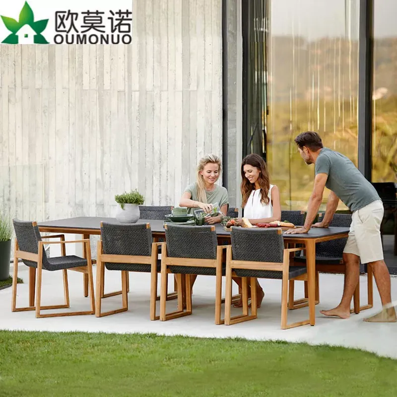 ชุดโต๊ะรับประทานอาหารหวายและไม - Outdoor Furniture Teak Wood บทวิจารณ์และราคา