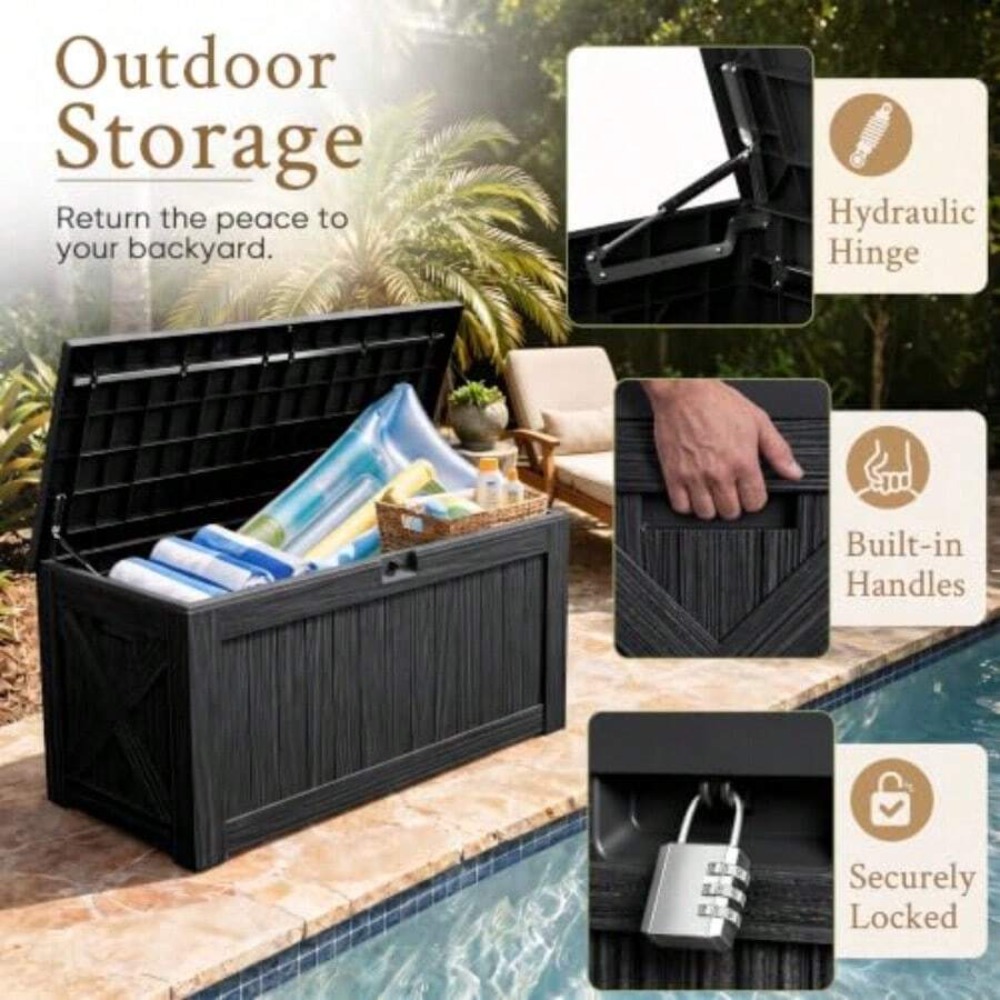 กล่องเก็บของกลางแจ้งขนาด 120 แ - Outdoor Furniture Resin บทวิจารณ์และราคา