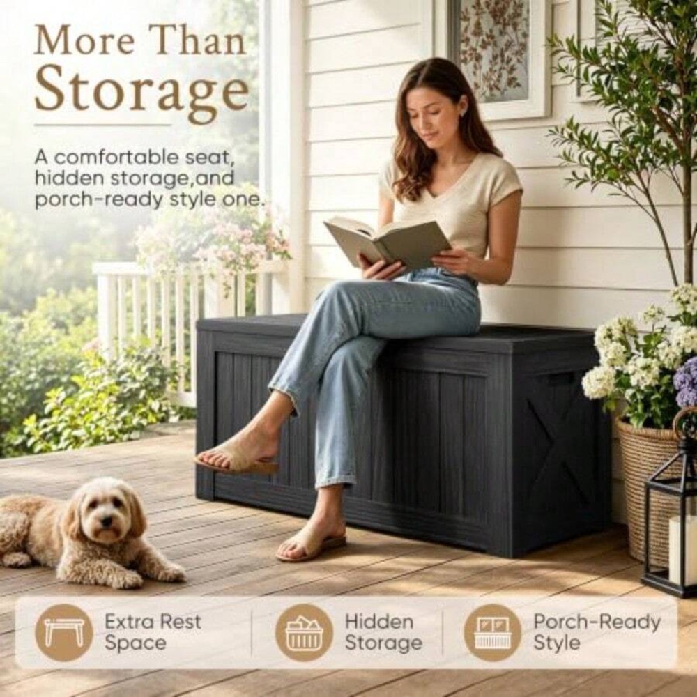 กล่องเก็บของกลางแจ้งขนาด 120 แ - Outdoor Furniture Resin บทวิจารณ์และราคา