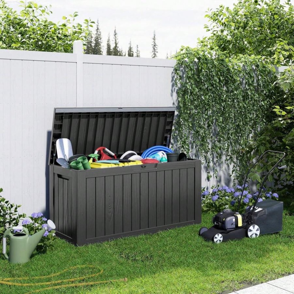 กล่องเก็บของกลางแจ้งแบบล็อคได้ - Outdoor Furniture Resin บทวิจารณ์และราคา