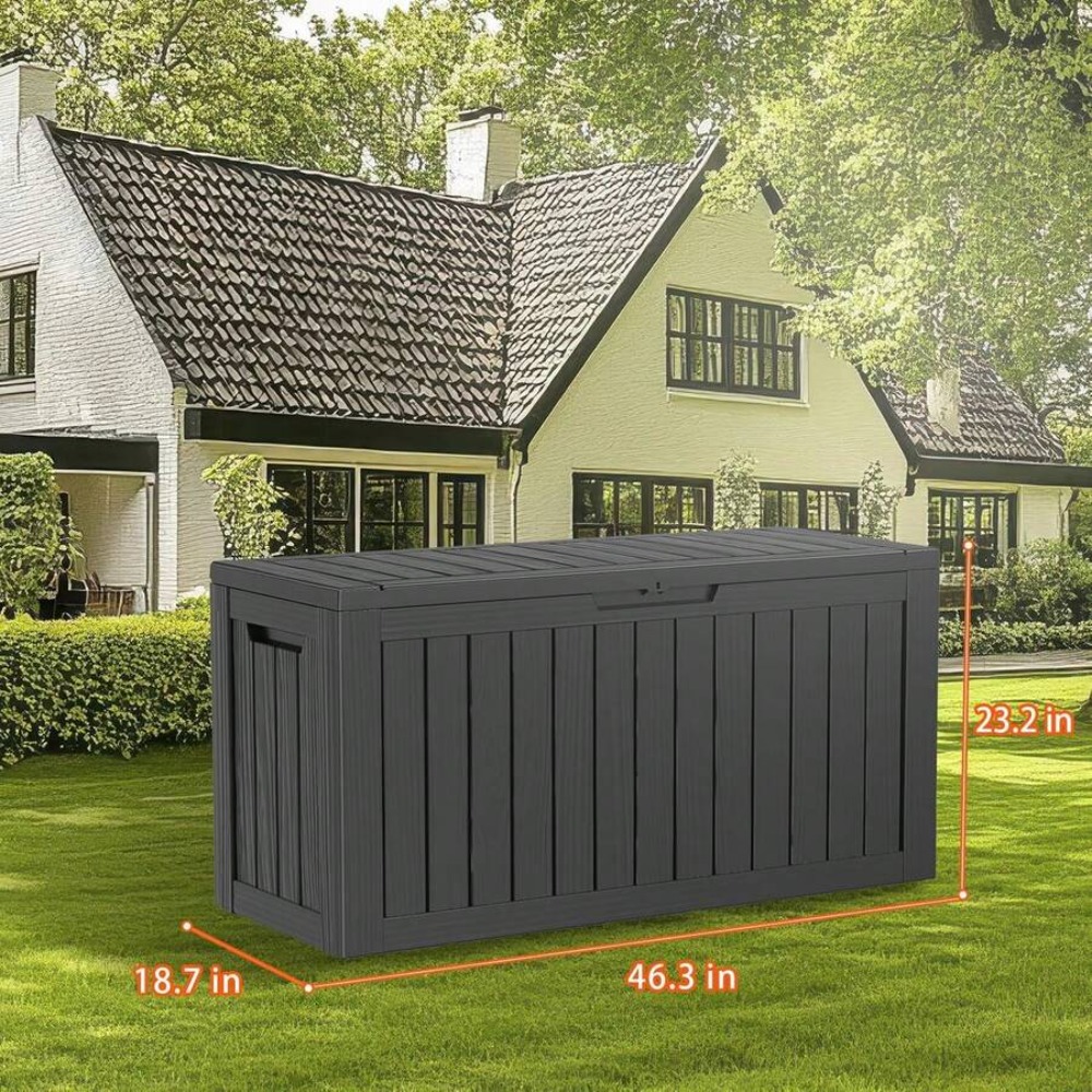 กล่องเก็บของกลางแจ้งแบบล็อคได้ - Outdoor Furniture Resin บทวิจารณ์และราคา