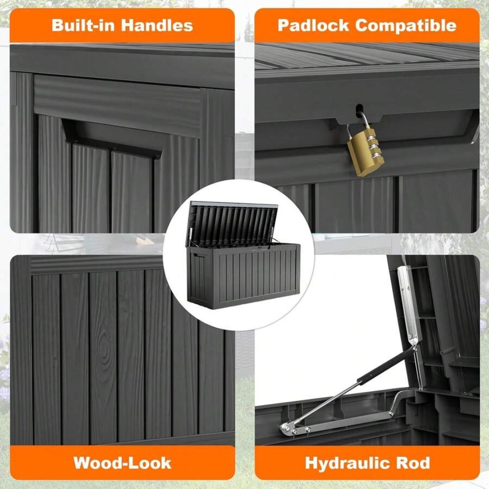 กล่องเก็บของกลางแจ้งแบบล็อคได้ - Outdoor Furniture Resin บทวิจารณ์และราคา